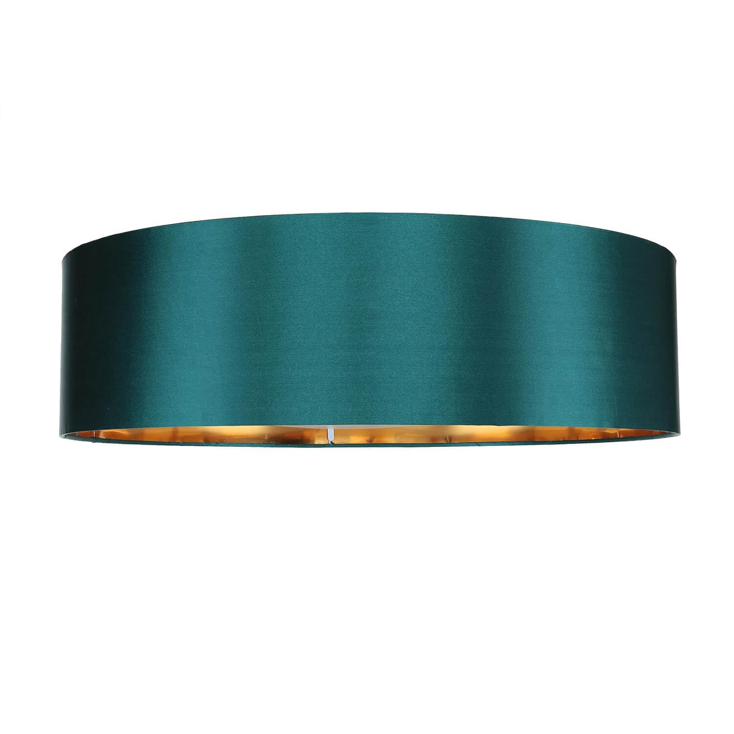 Licht-Erlebnisse Runde Deckenleuchte VALASCO Grün Gold Stoffschirm Ø60cm 3-flammig E27 dekorative Deckenlampe Wohnzimmer Esszimmer