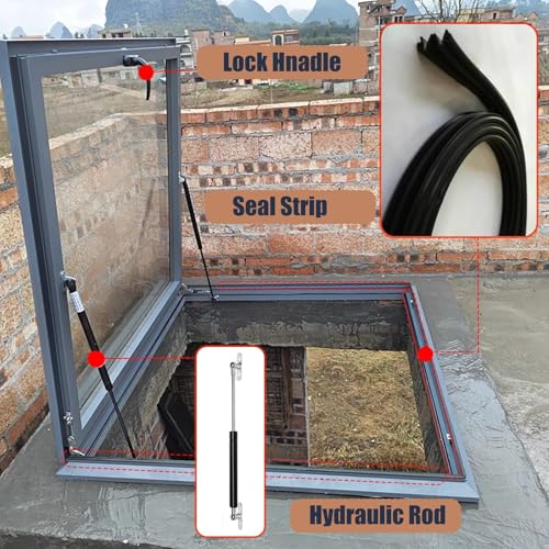 Puerta de mantenimiento para el hogar en techos planos con apertura de 80° para terrazas 6