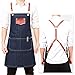 Produktbild Schürze für Männer Frauen Kochschürze Grillschürze Denim Latzschürze Verstellbarem Nackenband für Restaurant Garten BBQ Coffee House Restaurant Garten,Blau