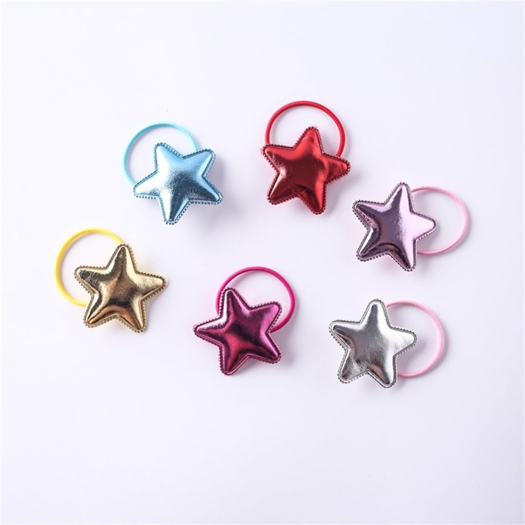 ljhnba Girls Star Shape Elastic Hair Ties Head Hair Tie Band Ropes Girls Ponytail Holders Rubber Elastic Hair Band