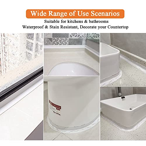 Linlyda 1.5''X10.5Ft Caulk Tape Sealant Strip For Bath & Kitchen, Pvc Self Adhesive Caulk Strip Waterproof Caulking Sealing Strip Tape For Toilet Base, Bathroom Shower Sink Edge Protector, Cracks #TOP3