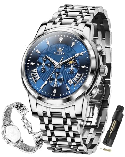 Image of OLEVS Watch for Men Original Chronograph Analog Quartz Waterproof Watch Luxury Premium Businesse Diamond Mens Dress Watches