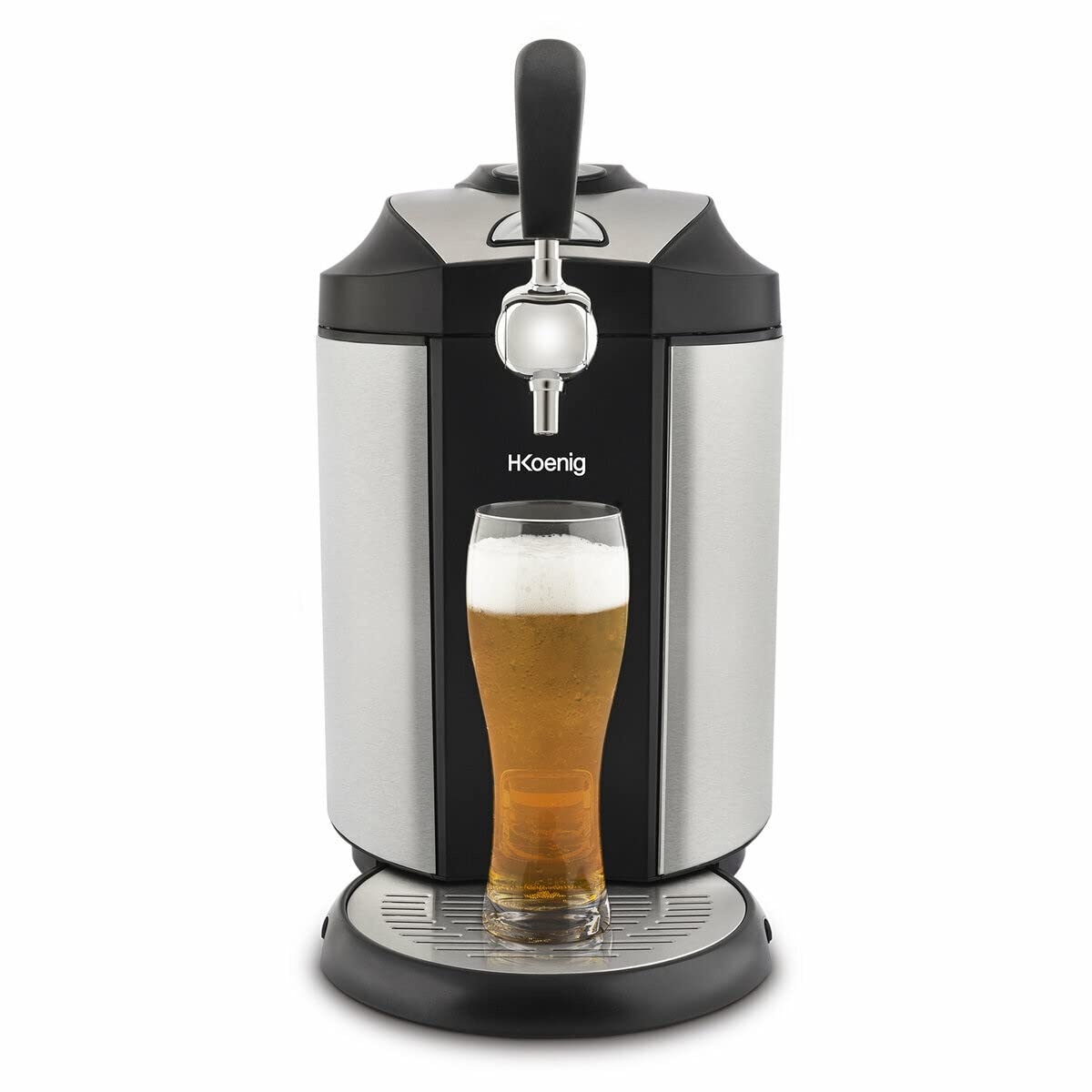 H.Koenig BW1890 Spillatrice per Fusti Universali 5L, Pressurizzati e Non-pressurizzati, Design innovativo, Temperatura Regolabile 2-12°, 65W, Nero/Grigio