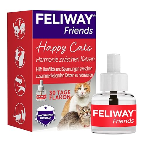 FELIWAY Friends 30 Tage Nachfüller für Pheromon Verdampfer, 48ml - Hilft Anzeichen von Stress bei Katzen und Kitten zu reduzieren, von Tierärzten empfohlen, klinisch getestet