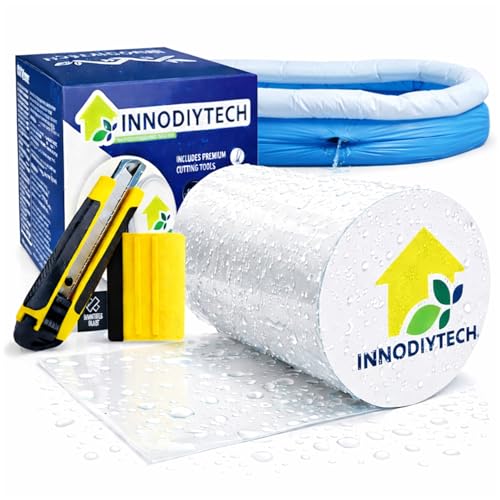 Waterproof Tape for Pools 3.94' W x 4.92ft L Transparent PVC Repair for Pools, Liners, Plastic...