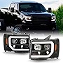 AKKON - Fits 2007-2013 GMC Sierra 1500 2500HD 3500HD LED [C-Tube] Projector Headlights [Black Edition] Pair Driver + Passenger