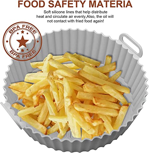 Image of Silicone Air Fryer Basket Liner - Reusable Non-Stick Silicone Cooking Basket, Dishwasher Safe, Multi-Purpose for Air Fryer, Oven, Microwave, Frying Pan, Steamer - (1 Pack-Silicon Round)