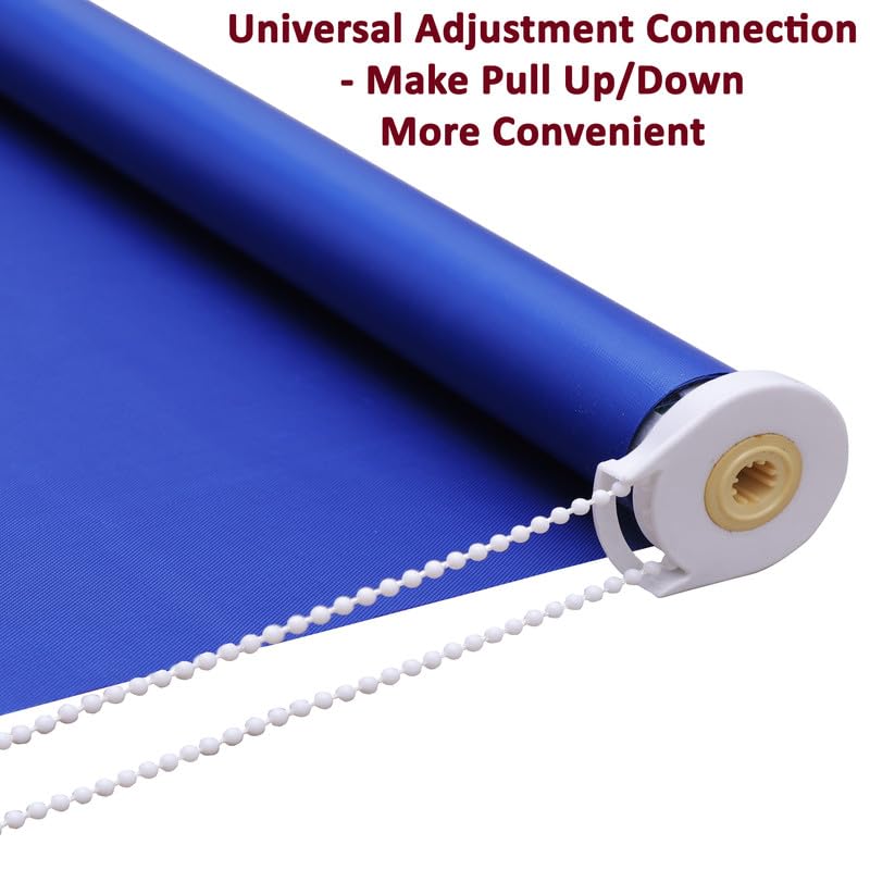 Image of Roller Blinds 300 GSM Polyester Fabric Waterproof & Sun Blockage Corded Roll Up and Down Blinds Curtains for Window, Door, Balcony (Royal Blue Color 3 X 8 Feet, Pack of 1 Piece)