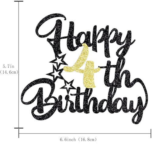 Image of 4th Happy birthday cake topper happy birthday cake decoration 4th birthday party decoration gift plugin (4)