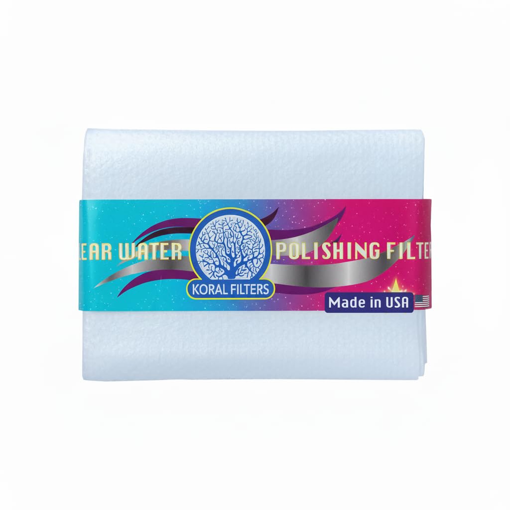 Koral Filters Aquarium Polishing Filter Pad, 200 Micron, 24" x 36", Water Polishing Pad for Crystal Clear Fish Tank, Cut-to-Fit Aquarium Floss Pad,