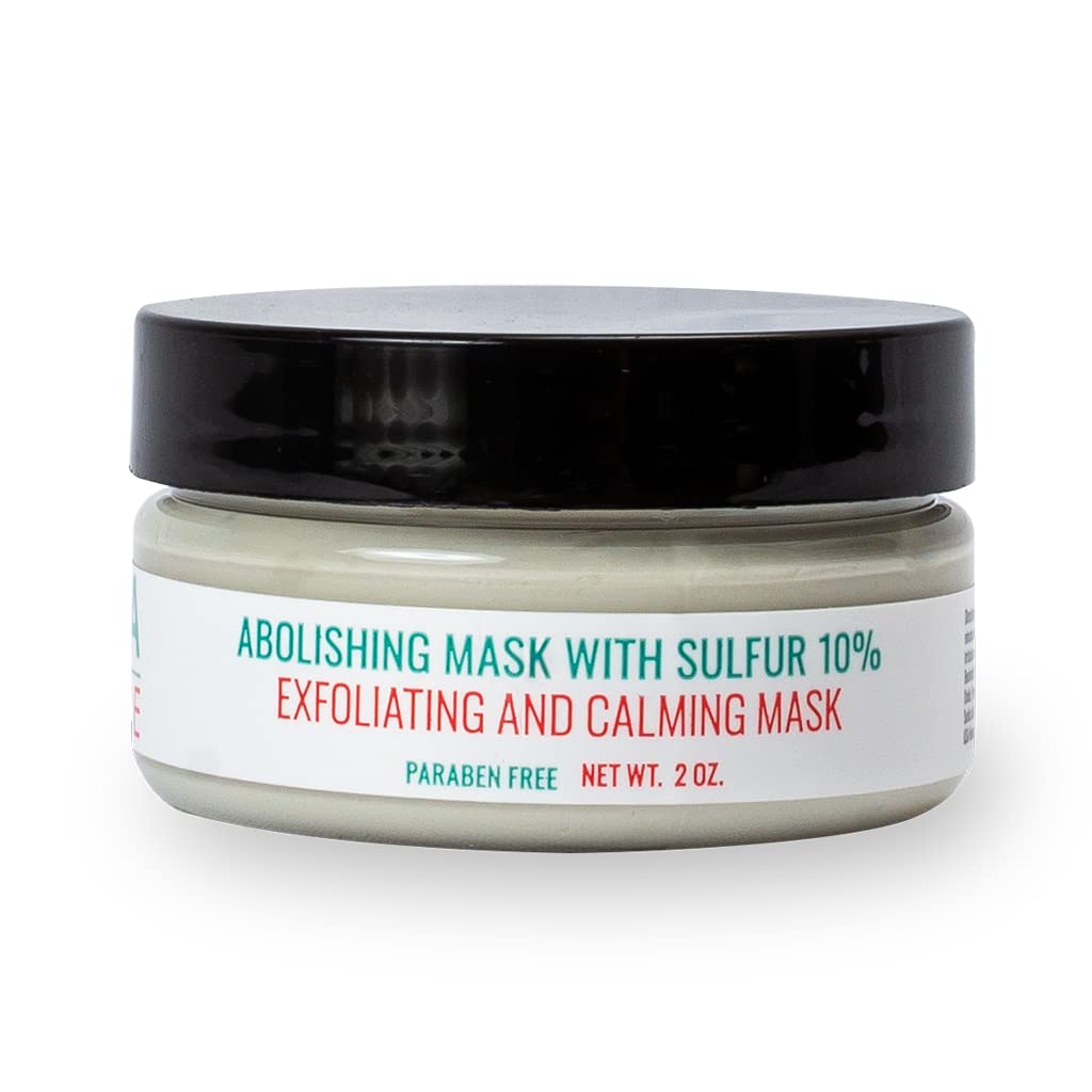 Sulfur Mask Acne Treatment for Clearing Acne – Non-Irritating & Paraben Free, Absorbing Excess Oil & Unclogging Pores - 2 OZ