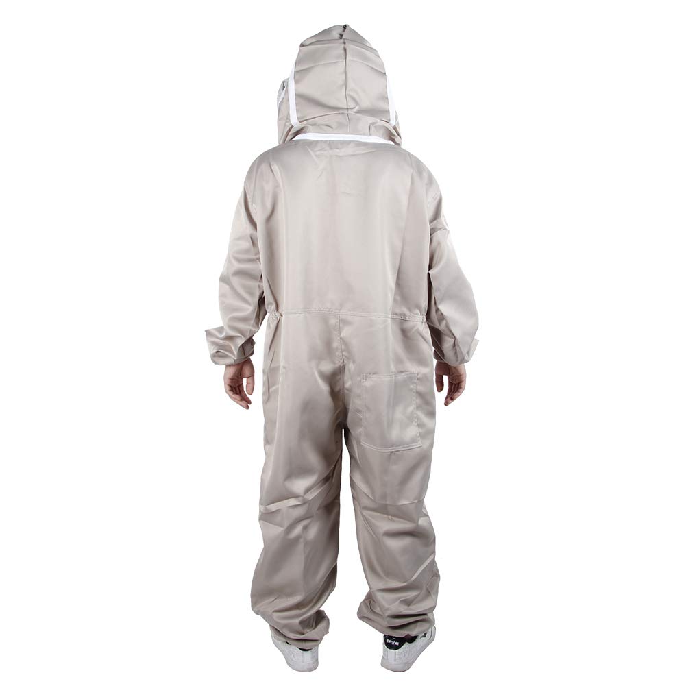 SIXRUN Traje de Apicultura con Capucha, Ropa Protectora para Apicultor de | Tejido Ripstop de Algodón, para 180-190 Cm, Transpirable, con Puños Elásticos