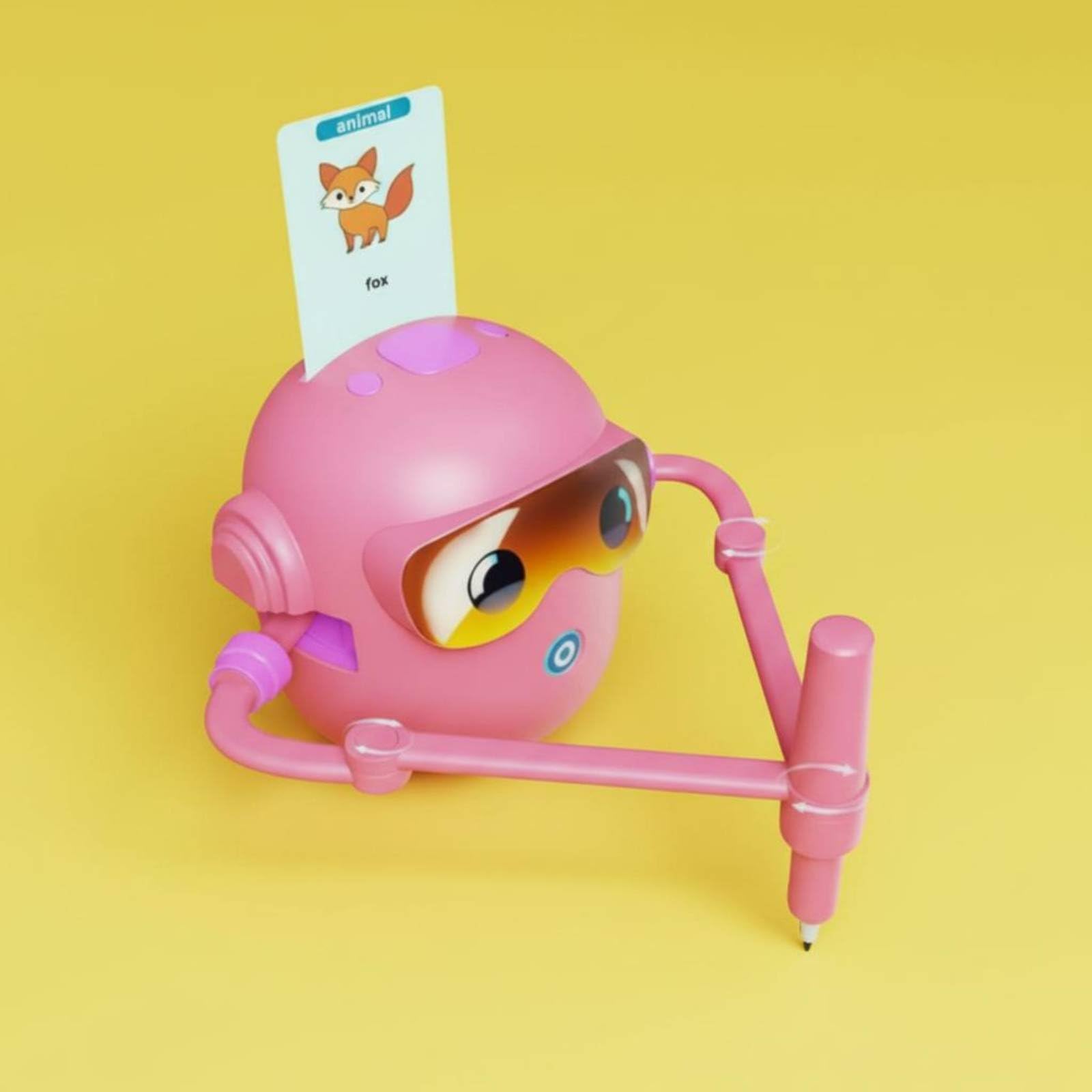 Robot da Disegno per Bambini Giocattolo Formativo Istruzioni a Step Schede Didattiche Suggerimenti Vocali Ricaricabile Adatto Libero Bambini , Rosa