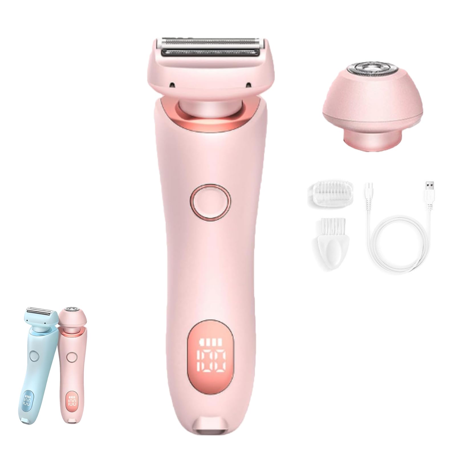 Boulina Glisse Pro Rasierer Damen, Glisse Pro Haarentferner Boulina, Komfortabler Elektrischer 2-in-1-Damenrasierer, Wasserdichtes Haarentfernungsgerät für Nass- und Trockenanwendungen (Rosa)