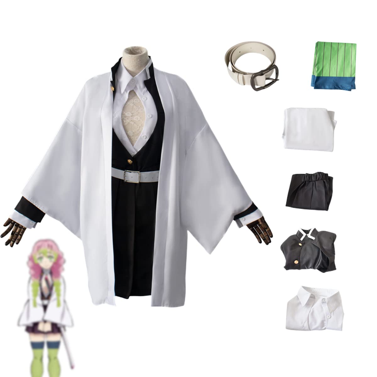 甘露寺蜜璃 コスプレ衣装 刀付き フルセット - コスプレ衣装 