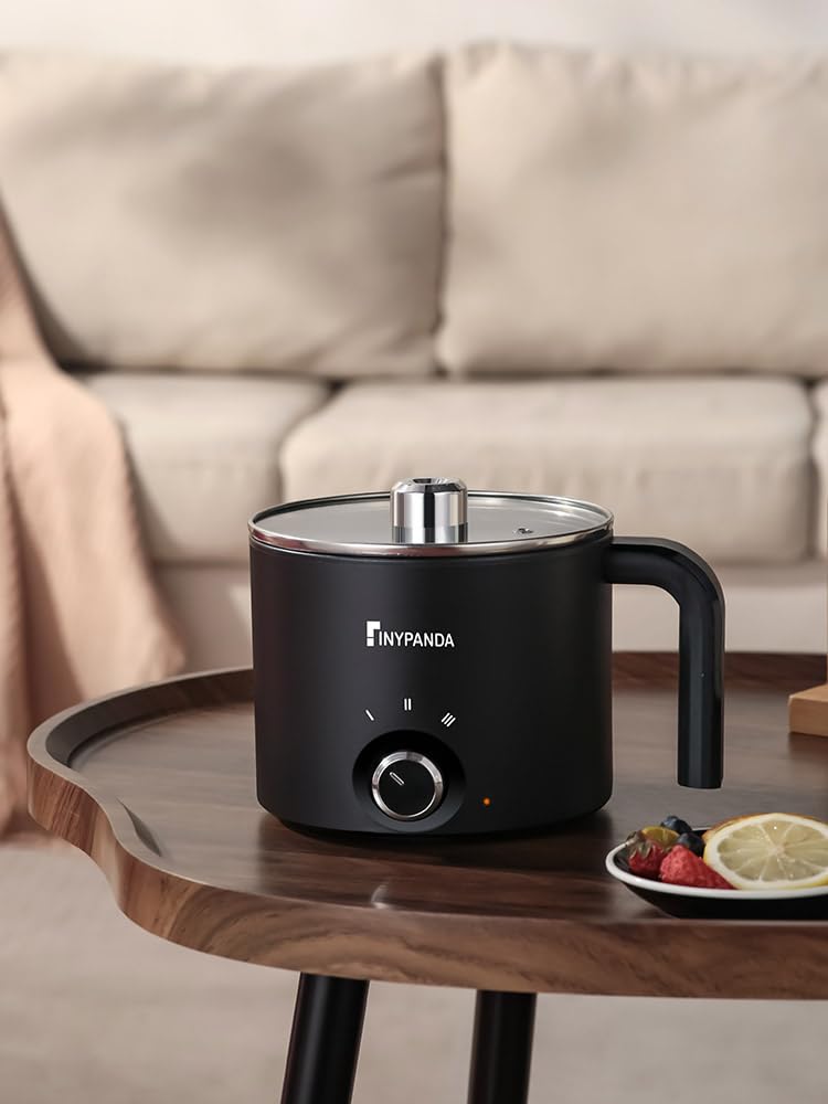 1.8 L electric hotplate, Dual Power Mini Portable Multi-Functional Lazy Pot for Pasta, Noodles, Eggs, Soups, Non-Stick with Anti-Boiling Function for Dorms and Offices