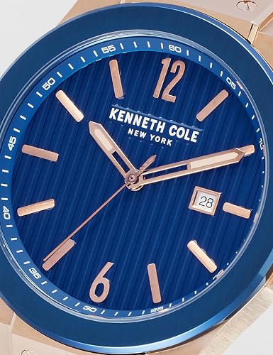 Image of Kenneth Cole Quartz Analog with Date Blue Dial Blue Silicone Strap Watch for Men - KCWGN0034403MN