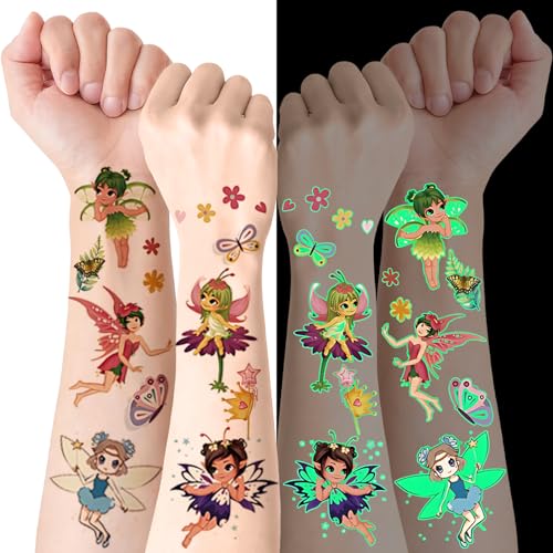 Blumenfeen Tattoo Kinder 10 Blatt, Leuchten Tattoo...