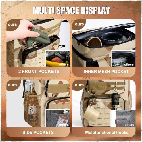 Image of Backpack Cooler Insulated Leakproof, Soft Cooler for Outdoor Camping Hiking