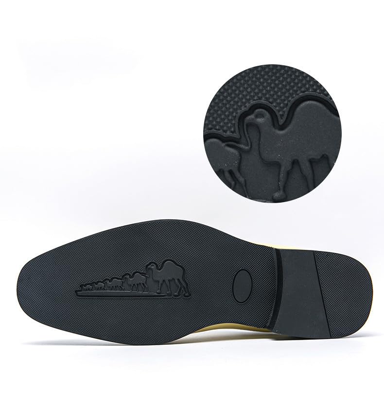 Santimon Men’s Leather Penny Loafers – Comfortable Slip-On Plain Toe Dress Shoes for Business & Casual Wear2