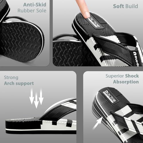 Image of Men Stylish Thong Slippers with Textured Anti-Slip Sole, Comfortable Cushioned Footbed, Lightweight Everyday Wear Slippers for Indoor and Outdoor Use