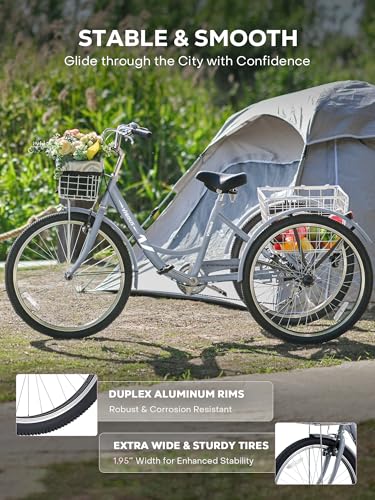 Image of VIRIBUS Adult Tricycle, Adult Electric Tricycle for Women