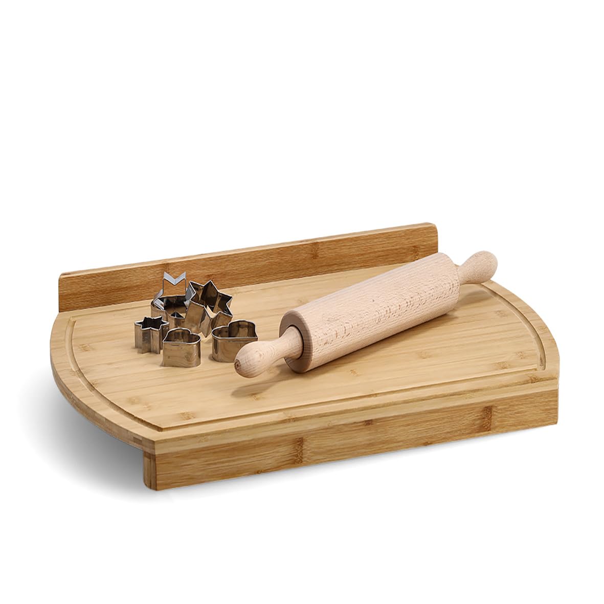 Zeller 2057794 Planche à Découper avec Rebord en Bambou Marron 58 x 38 x 4,5 cm