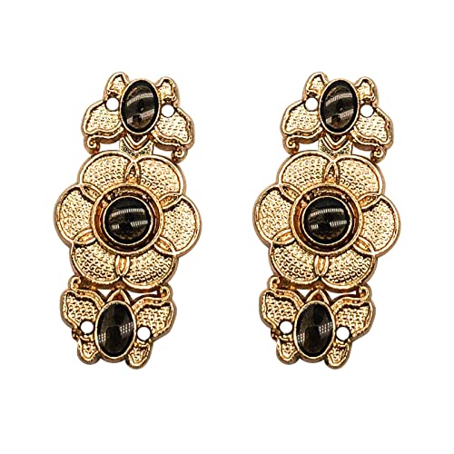 6 Stück Retro-Umhang-Clips, Vintage-Pullover-Clip, Kleidung, Hemd-Brosche, Clip für Frauen, antike Wirbelkragen-Clip-Verschlüsse (Spezifikation: Hellgold + Epoxidschwarz, 30 x 15 mm) Cover