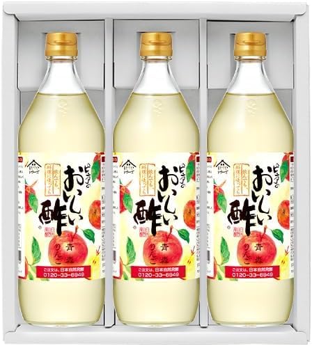 日本自然発酵 おいしい酢 青森りんご 900ml ホットドリンクにもおすすめ！ 健康 飲料 まろやか ドリンク 料理 甘酢 果実酢配合 美味しい 飲める 国産