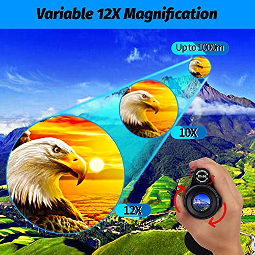 Monokular Teleskop HD 12X50,NEEMOSI Monokulares Fernrohr für Smartphone,Wasserdicht Handy Monokular Objektiv FMC BAK4… – Bild 3