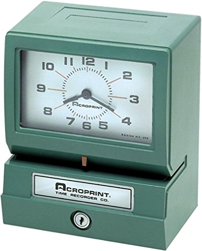Acroprint Model 150ER3 Heavy Duty Automatic Time Recorder, Prints Day of The Week, Hour (0-23) and Hundredths Time Clock