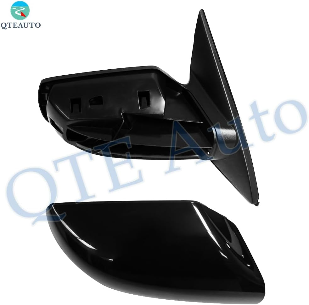 PM Auto Right Passenger Side Power Non-Folding W/Cover View Mirror Chrome/Convex+Warning Black Smooth For 2007-2012 Nissan Altima