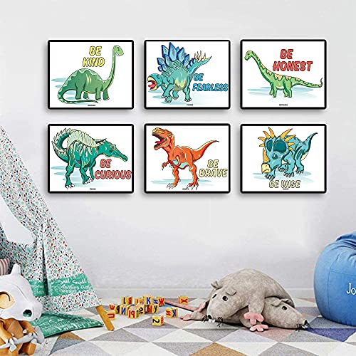 9 Dinosaur Wall Art Prints Dinosaurs Poster Wall Decals Dinosaur Birthday Gift For Nursery And Kids Room Decorations Unframed 8X10 Inch (Colorful) #TOP3