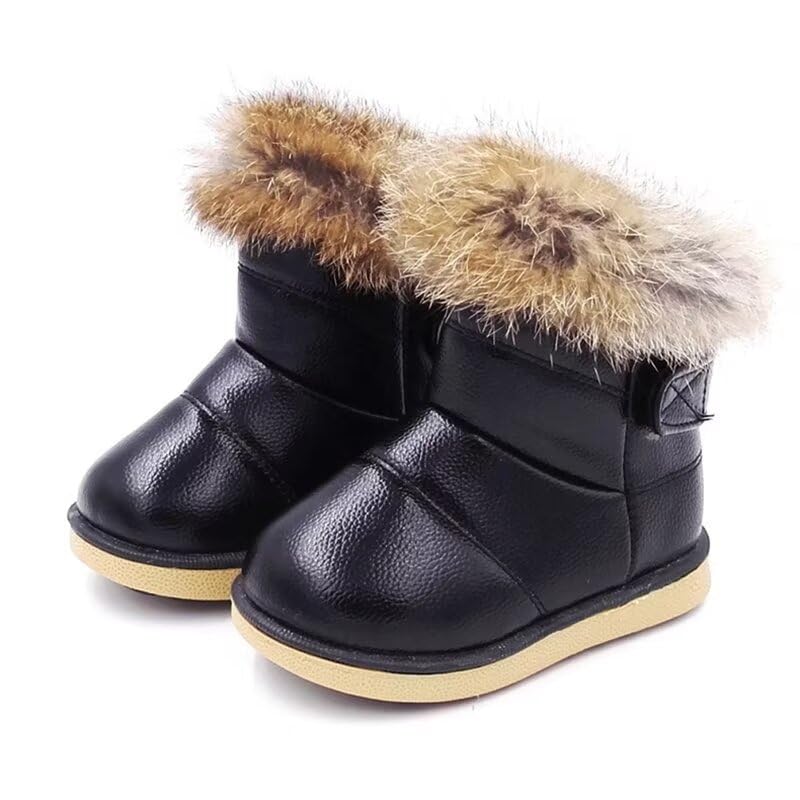 Toddler Boy Girl Warm Plush Ankle Bootie for Outdoor Winter Walking