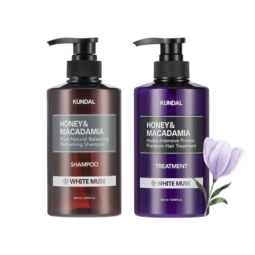 Kundal Premium Hair Care Special Set, Shampoo & Treatment, 16.9 fl oz (500 ml), #White Musk