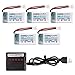Makerstack 5PCS 1S Lipo 380mah Battery with X5 Battery Charger for Hubsan X4 H107L H107D H107C H107P H108 Holy Stone HS170G HS170 HS170C Protocol Dronium One RC Drone GBlife Bounce Car TOZO Q2020