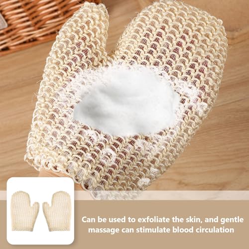 2 Stück Peeling Handschuh,Sisal-Duschhandschuh,Massagehandschuhe,Peelinghandschuh körper,Badehandschuhe Für Den Körper Spa-Handtücher Peeling-Handschuhe Für Den Körper Peeling Massagehandschuhe
