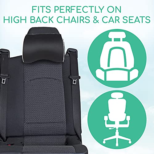 Xtra-Comfort Car Seat Neck Pillow - Rest Cervical Memory Foam Cushion For Travel, Sleeping And Driving - Portable Countour Head Support For Neck And Shoulder Pain - Soft Headrest For Women And Men #TOP4