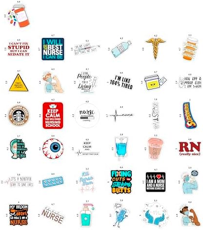 100Pcs Funny Nurse Stickers, Funny Nurse Gifts, Nursing Stickers, Medical Decals for Computer, Cups, Planner Laptop Decals, Gifts for Women & Men - 3