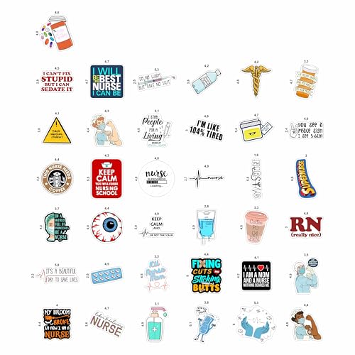 BulbaCraft 100Pcs Funny Nurse Stickers, Funny Nurse Gifts, Nursing Stickers, Medical Decals for Computer, Cups, Planner Laptop Decals, Gifts for Women & Men by BulbaCraft - Image 4
