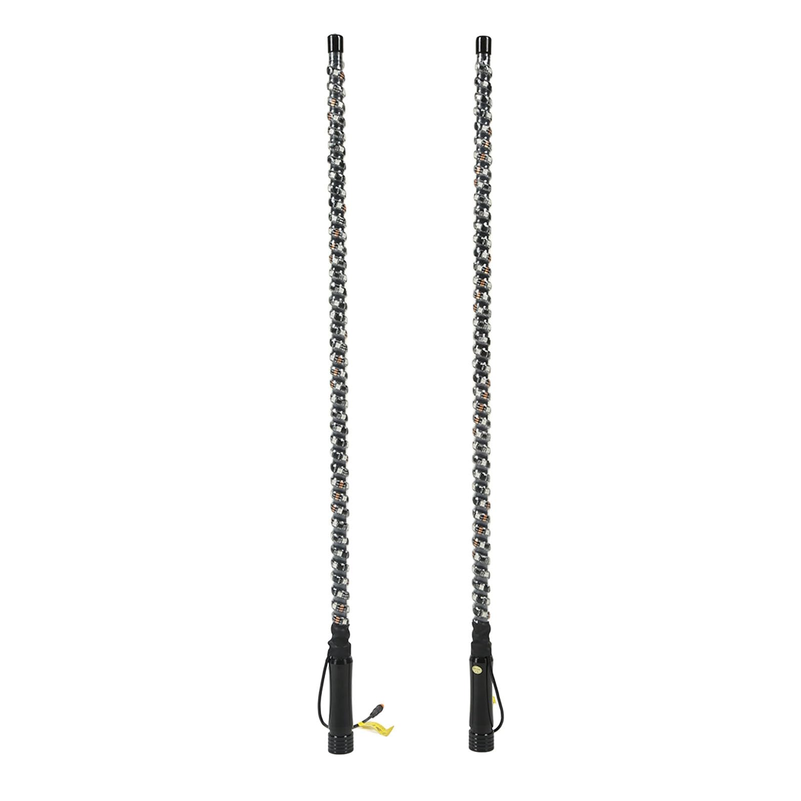 Luz de Látigo LED, 2 Luces de Látigo LED de 3 Pies con Asta de Bandera Control de Aplicación de Color RGB Luz de Látigo de Persecución para UTV ATV Camión Barco 12-24V