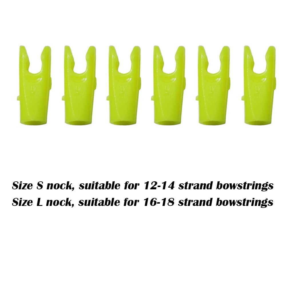 AMEYXGS 50x Cocche di Freccia con Perni in Alluminio Freccia Tails di Plastica Taglia S L per ID 4.2/6.0/6.2mm Albero della Freccia