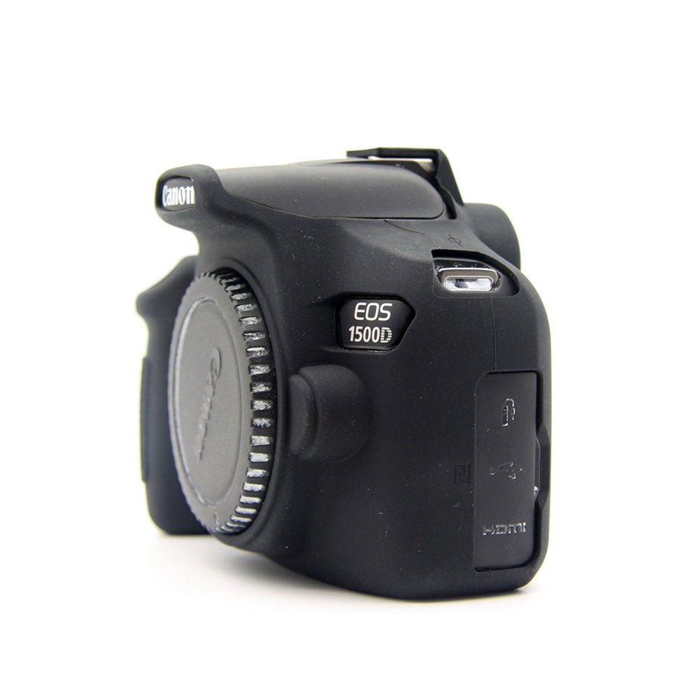 Custodia In Silicone Per Canon EOS 1300D / Rebel T6 / 1500D / Rebel T7 - Protezione Morbida, Nera - 2