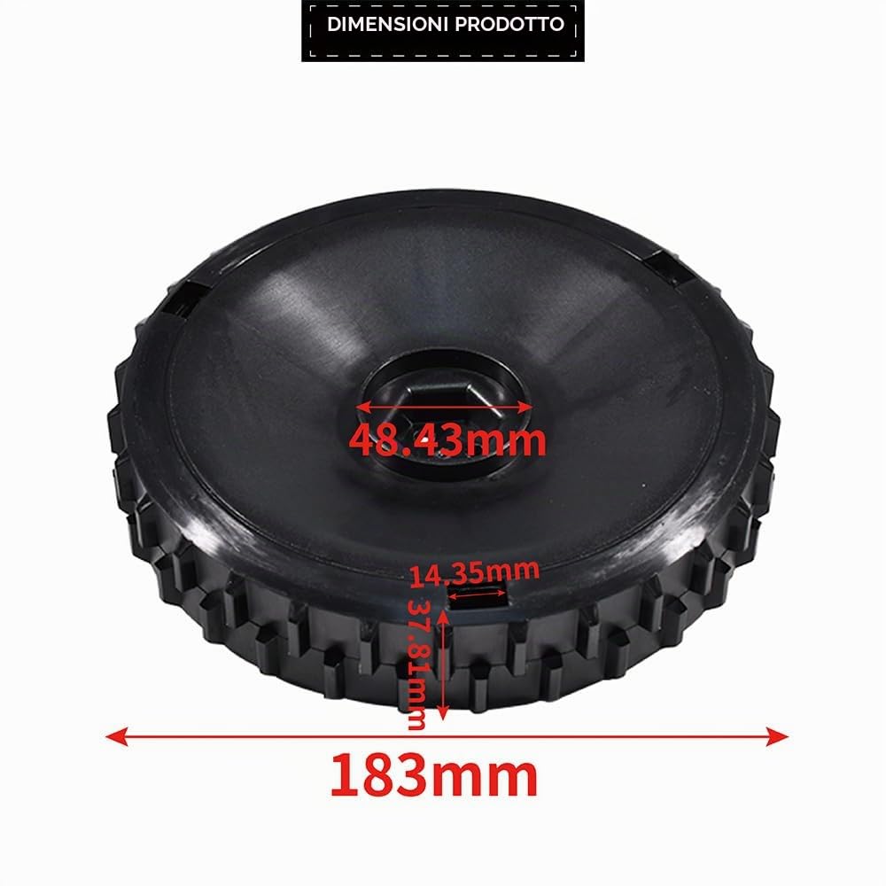 2xRuota per Tosaerba Ø183mm Ruote motrici anteriori Ruote per adattarsi al tosaerba Compatibile con Husqvarna Automower 105 305 fino al 2016 e 308 Gardena R38Li R40Li R45Li R50Li R70Li R80Li