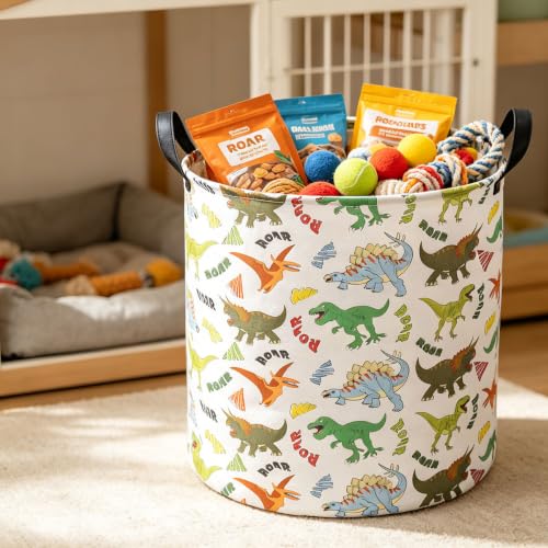 Image of Dinosaur Laundry Basket,Collapsible Storage Bin,Waterproof Clothes Hamper(Howling Dinosaur)