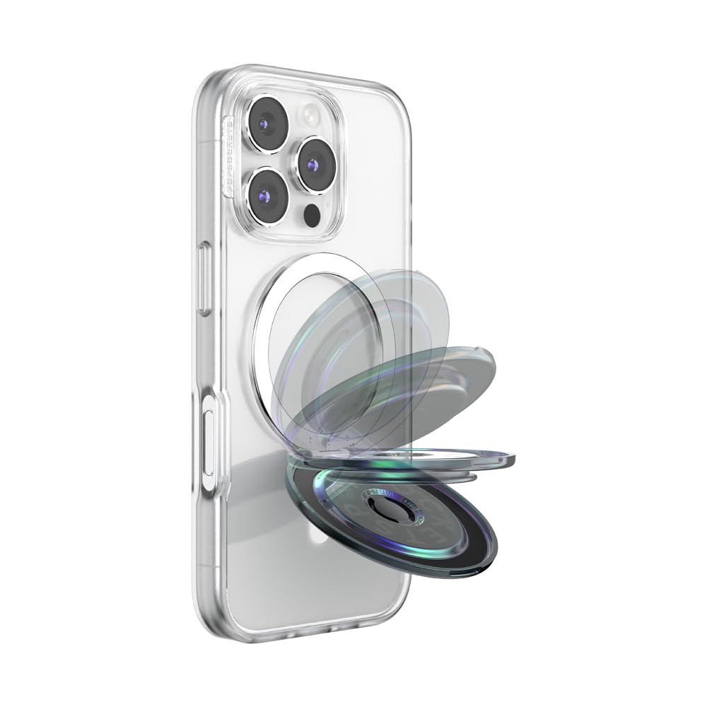 PopSockets Kick-out Grip para MagSafe, Agarre de teléfono con Soporte de teléfono Incorporado, Soporte Ajustable para Retrato o Paisaje, Agarre magnético Fuerte, Compatible con Carga inalámbrica