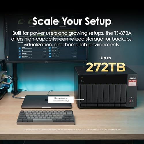Image of QNAP TS-873A-8G 8 Bay High-Performance NAS with 2 x 2.5GbE Ports and Two PCIe Gen3 Slots