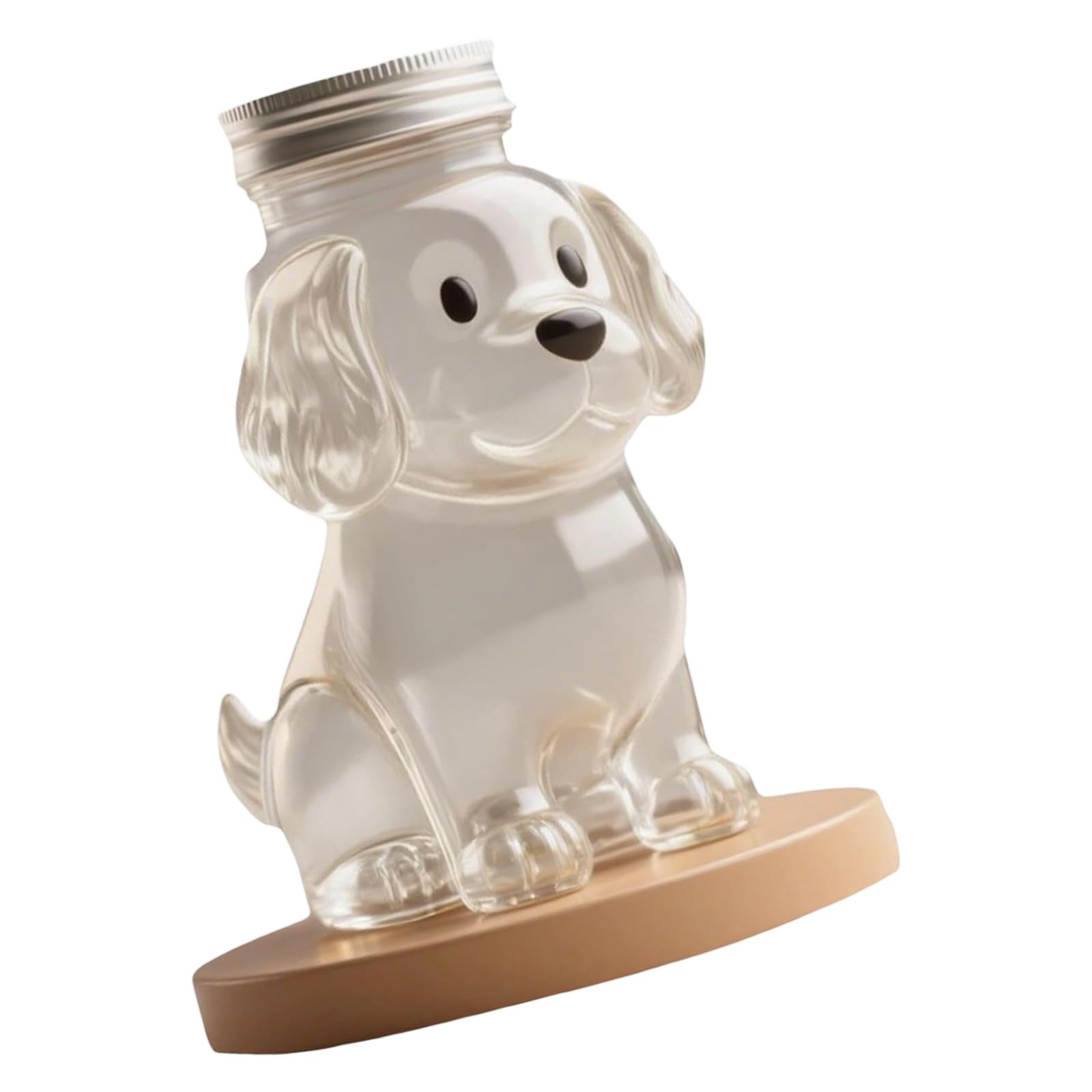 Piceioep Clear Pet Food Jar in Lovely Dog Shape Sealed Container for Treats Organization and Stylish Home Decors Easy Cleaning Pet Food Dispenser