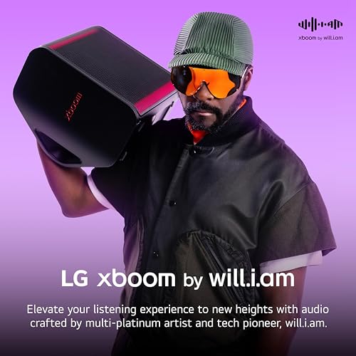Image of LG xboom Stage 301 by will.i.am, xboom Signature Sound, Portable Party Speaker, 6.5 inch woofer and Dual 2.5 inch midrange Drivers, up to 12 Hours of Playback, Wedge Design + Tripod Port, IPX4 Water Resistant