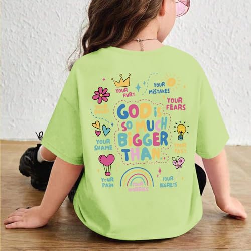 Image of Sulayesh Girls Cute Christian Shirts Jesus God Faith Bible Verse Tshirt for Kids Religious Inspirational Graphic Tees Tops